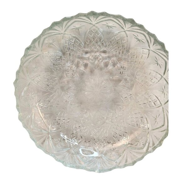 Rare! Vintage Indonesia, FNG PINEAPPLE STAR GLASS Bowl  5.5" diameter Great Cond - Picture 5 of 9